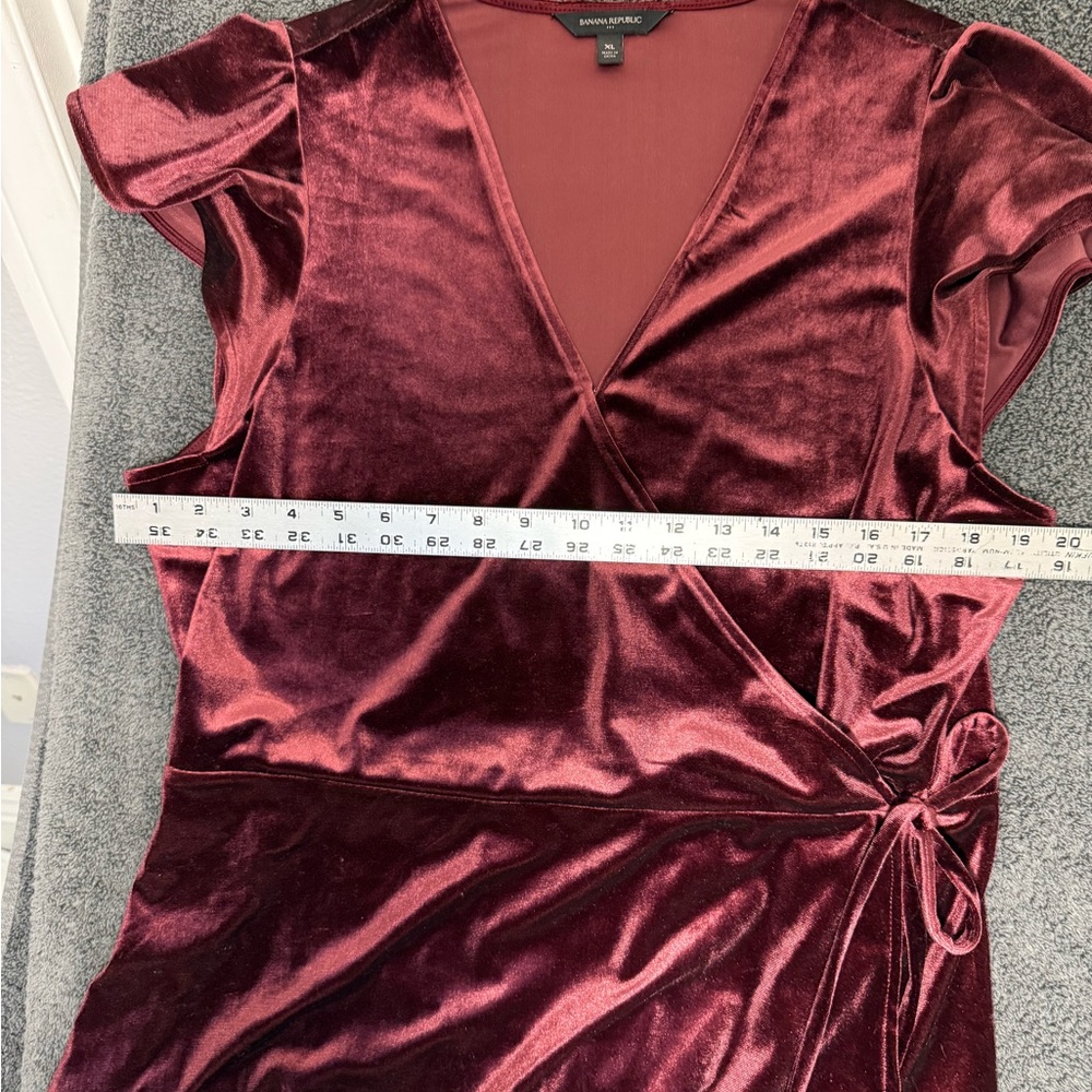 Banana Republic Velvet Wrap Top with Flutter Sleeves - Picture 3 of 4